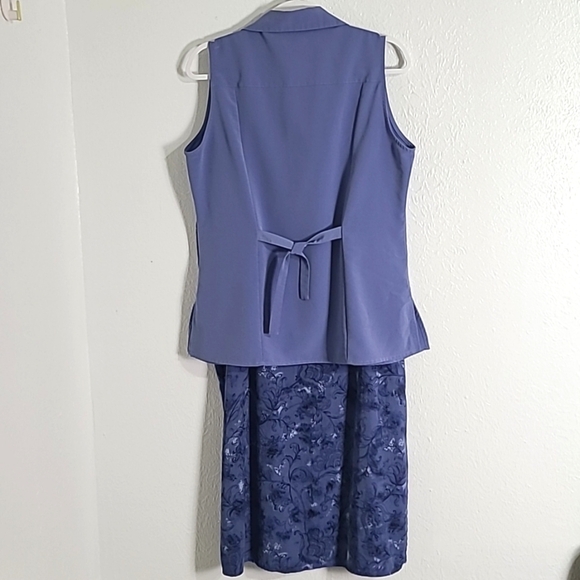Kathie Lee Collection Blue Sleeveless Top & Blue Print Maxi-Skirt-Large Skirt 14 - Picture 7 of 13